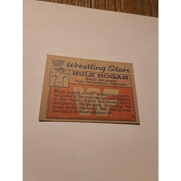 1987 Topps WWF Hulk Hogan Trading Card #3 Vintage Wrestling - Picture 3 of 3